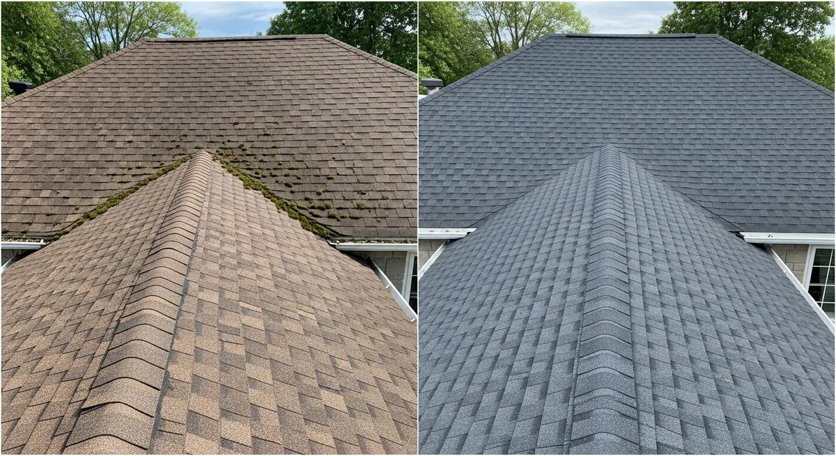 Avant et après réfection de toiture