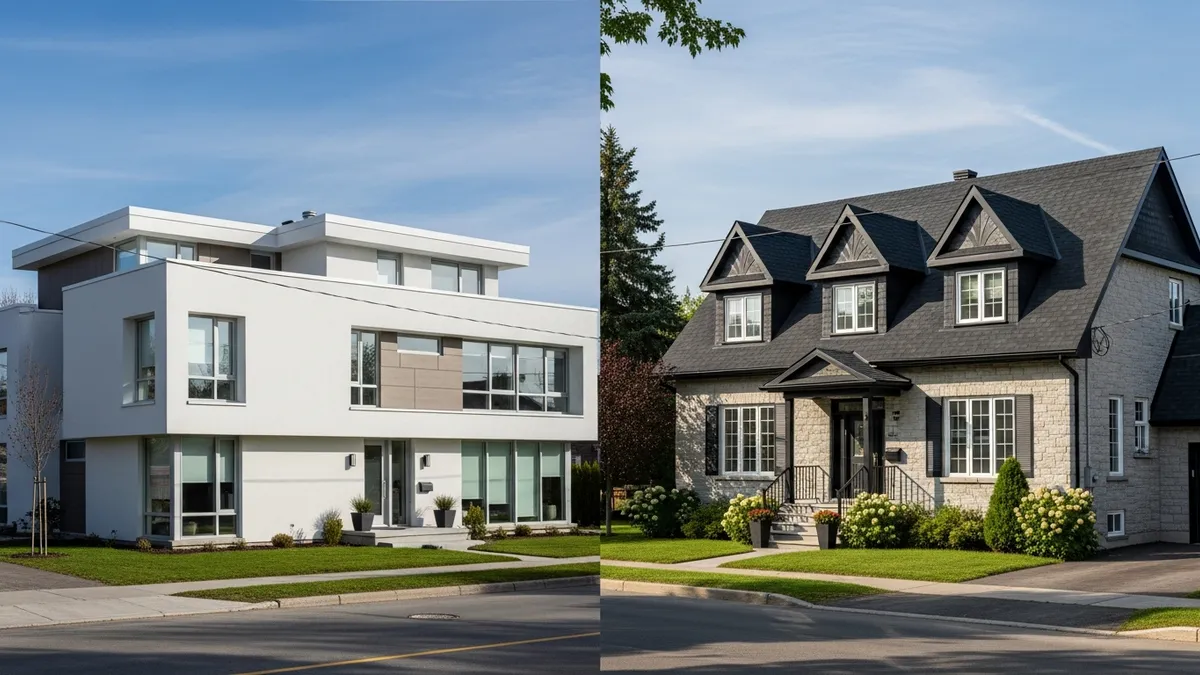 Toit plat vs toit en pente : avantages et inconvénients au Québec